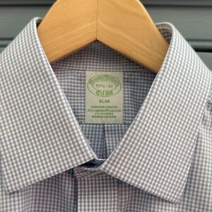 Brooks Brothers Light Blue Gingham Dress Shirt